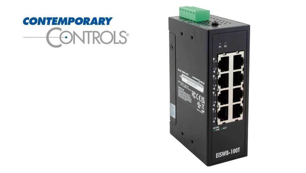 NEW PRODUCT: Eight-port Wide Temperature Ethernet Unmanaged Switch via Contemporary Controls Ltd 